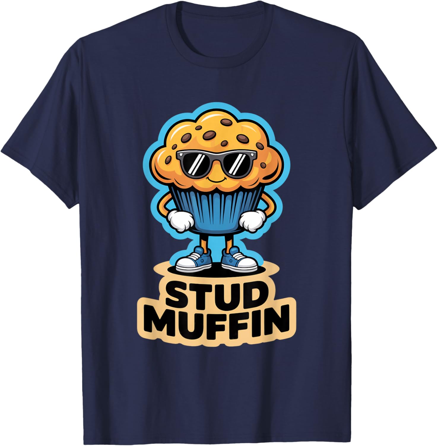 Stud Muffin Funny Kawaii Muffin T-Shirt - T-Shirt | Navy