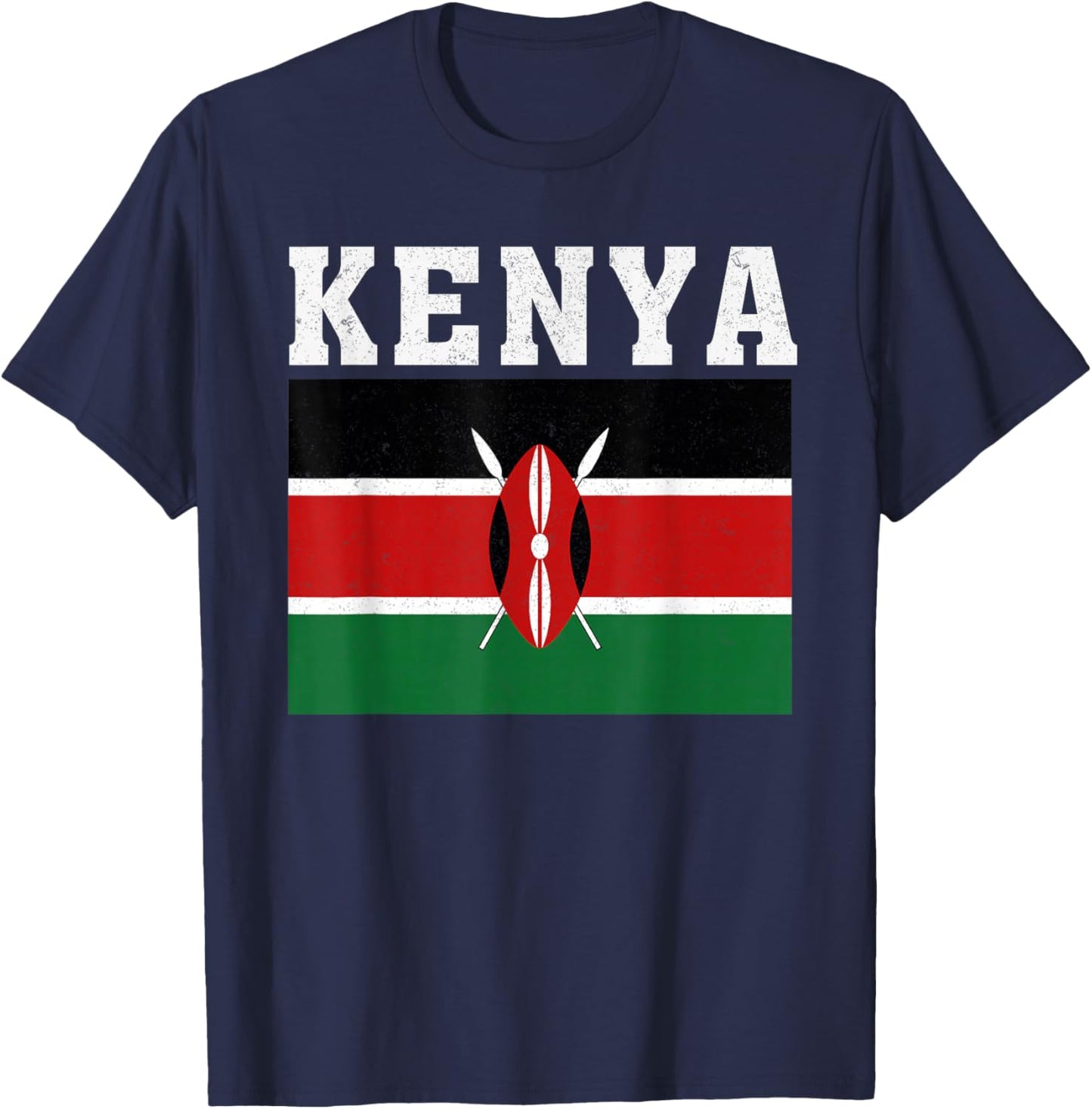 Kenya Flag Patriotic National Roots Souvenir T-Shirt - T-Shirt | Navy