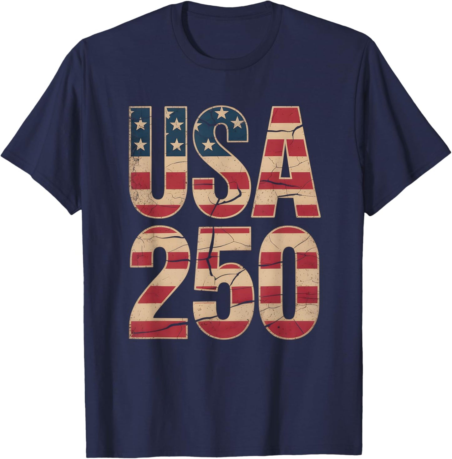 250 Years of Freedom | American 1776–2026 Patriotic T-Shirt - T-Shirt | Navy