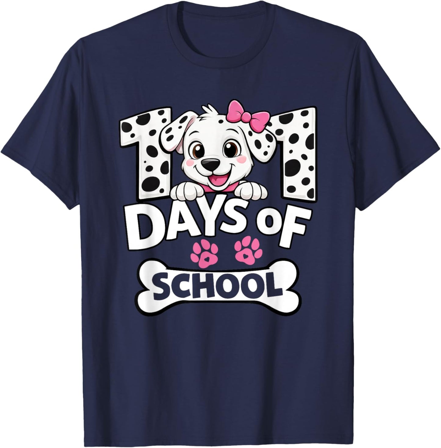 Funny 101 Days of School Dog for Girls Kids 100 Day Smarter T-Shirt - T-Shirt | Navy