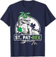 St Pat-Rex Funny T-Rex Dinosaur St Patrick's Day Boys Kids T-Shirt - T-Shirt | Navy