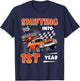 Shifting into 1st Years Racing Car Birthday 1 Year Old T-Shirt - T-Shirt | Navy