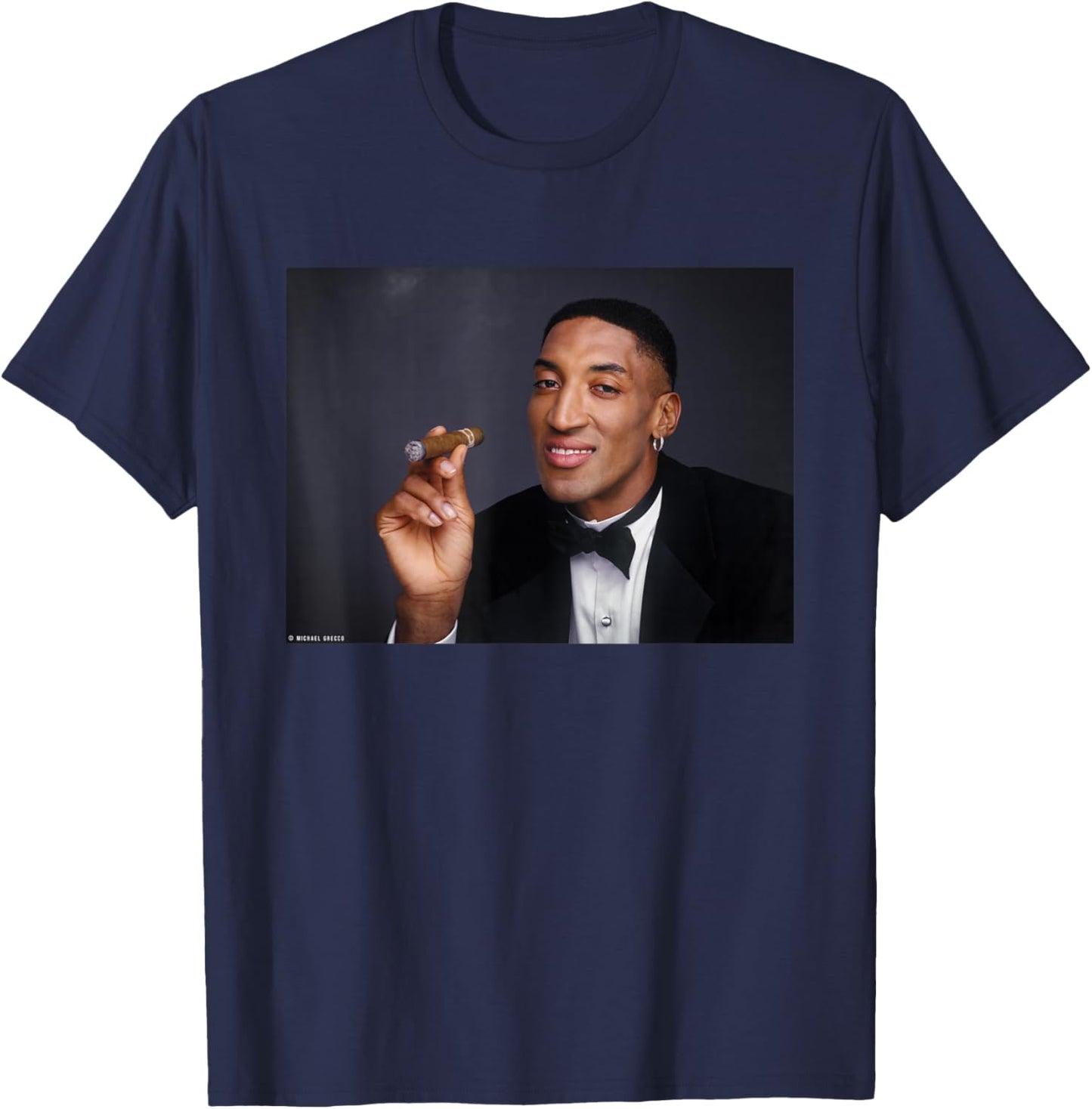 Scottie Pippen NBA Chicago Bulls Basketball Michael Grecco T-Shirt - T-Shirt | Navy