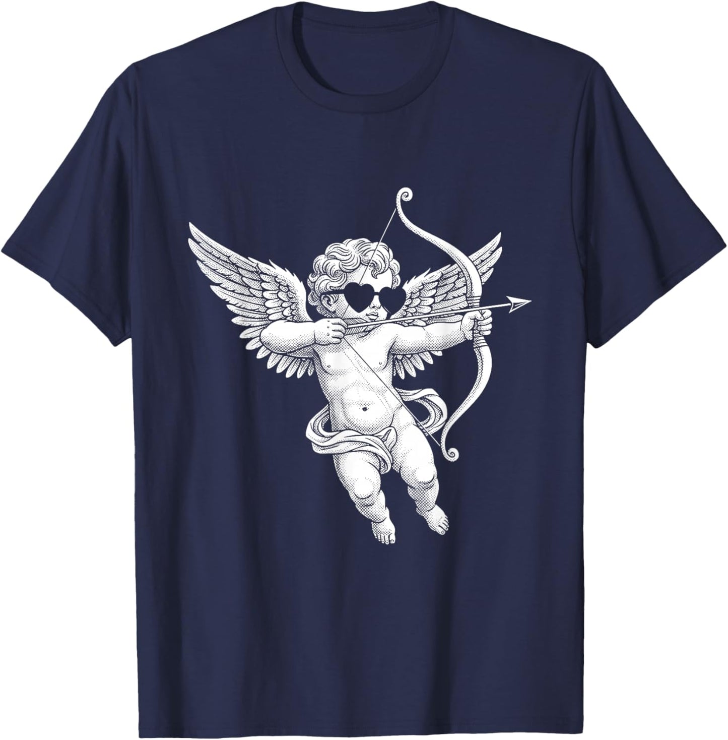 Men Women Kids Girls Cupid Vintage Aesthetic Valentines Day T-Shirt - T-Shirt | Navy