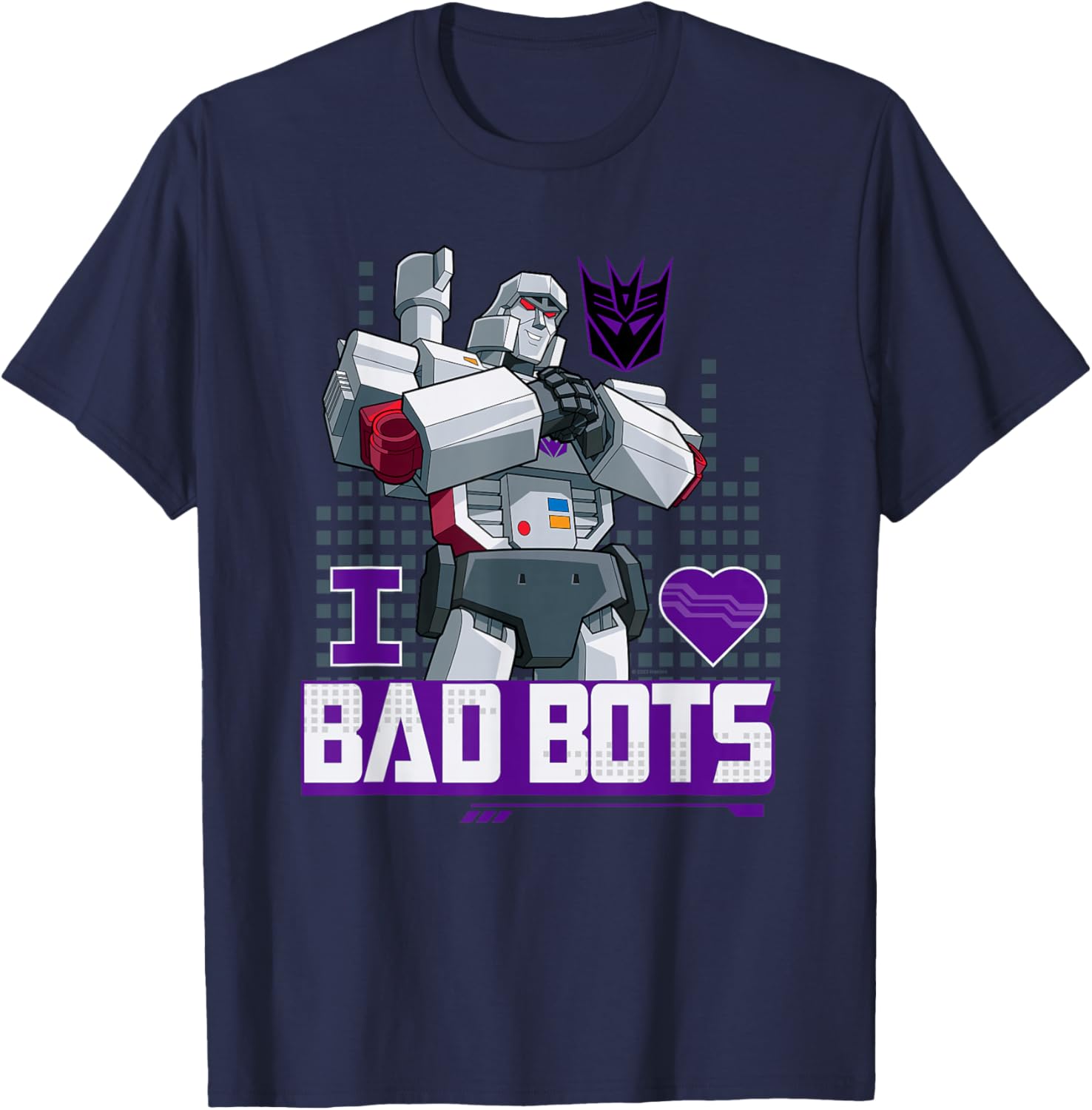 Transformers Valentine's Day Megatron I Love Bad Bots T-Shirt - T-Shirt | Navy