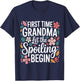 First Time Grandma Let The Spoiling Begin Grandmother T-Shirt - T-Shirt | Navy