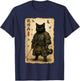 Black Cat Samurai Art Japanese Vintage T-Shirt - T-Shirt | Navy
