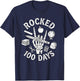 Rocked 100 Days of School Skeleton Hand Student Teacher Fun T-Shirt - T-Shirt | Navy