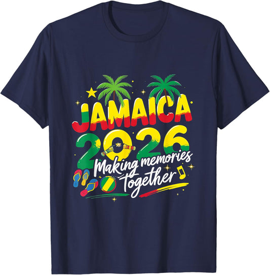 Jamaica 2026 Vacation Trip Travel Beach Cruise Apparel T-Shirt - T-Shirt | Navy