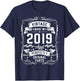 Vintage 2019 7yr 7th Birthday Gifts Boys Girls 7 Year Old T-Shirt - T-Shirt | Navy