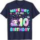 It's My 10th Birthday Girl Cute Axolotl 10 Year Old Kids T-Shirt - T-Shirt | Navy