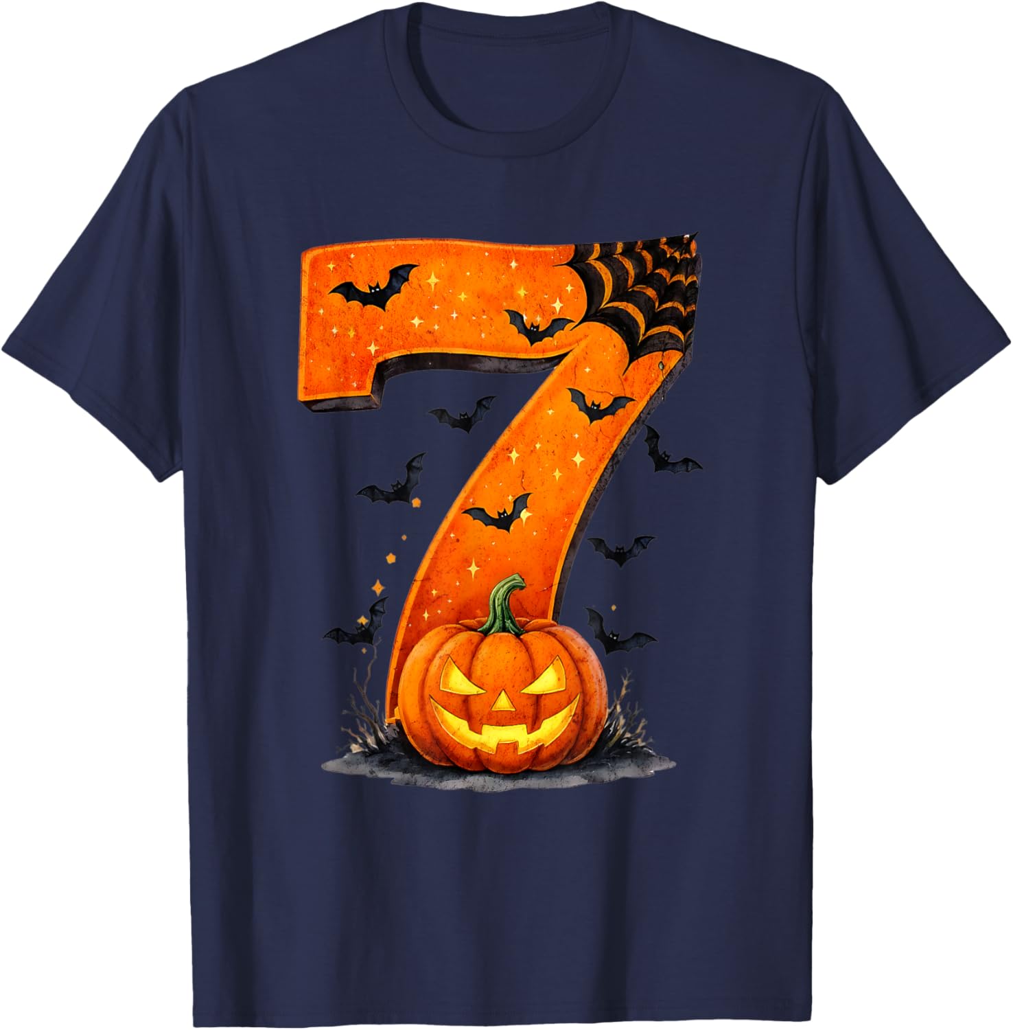 Fun Six Seven 6 7 Meme Design Couples Halloween T-Shirt - T-Shirt | Navy