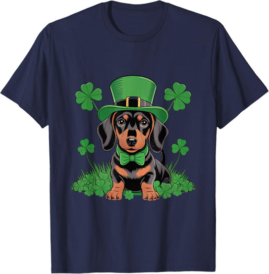 Saint Patrick's Day Dachshund Lucky Cleaver T-Shirt - T-Shirt | Navy