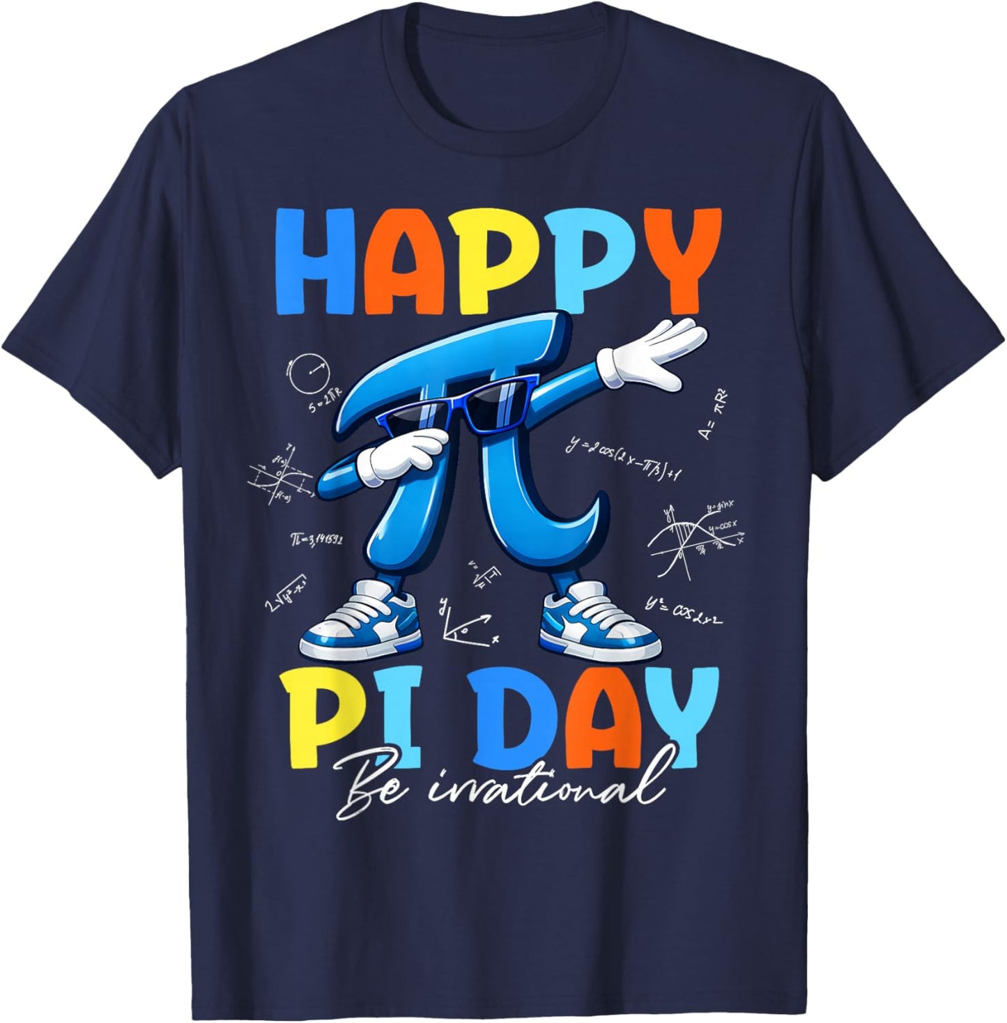 Happy Pi Day Funny Dabbing Pi Symbol Math Teachers Boys Kids T-Shirt - T-Shirt | Navy
