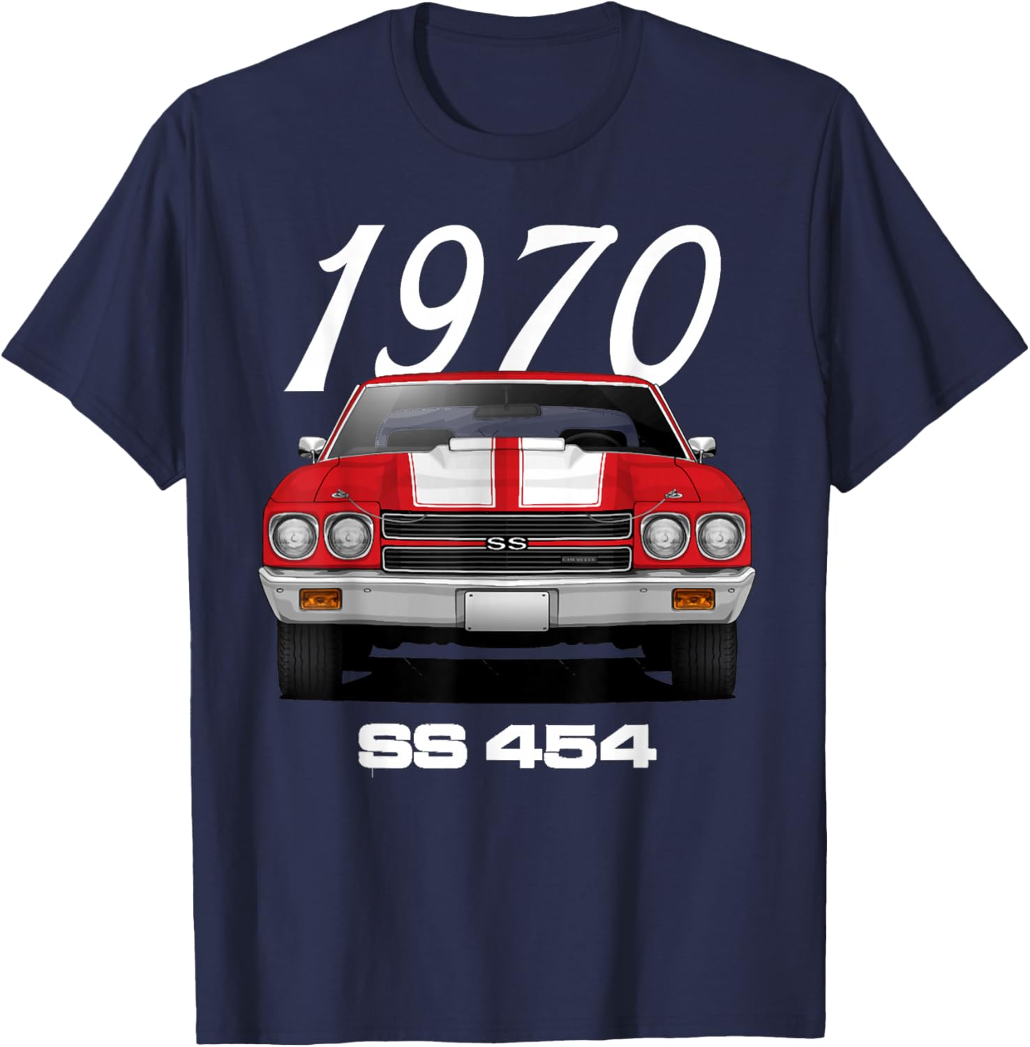 Vintage 1970 Chevelle 70 Classic American Muscle Car Hot Rod T-Shirt - T-Shirt | Navy