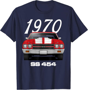 Vintage 1970 Chevelle 70 Classic American Muscle Car Hot Rod T-Shirt - T-Shirt | Navy