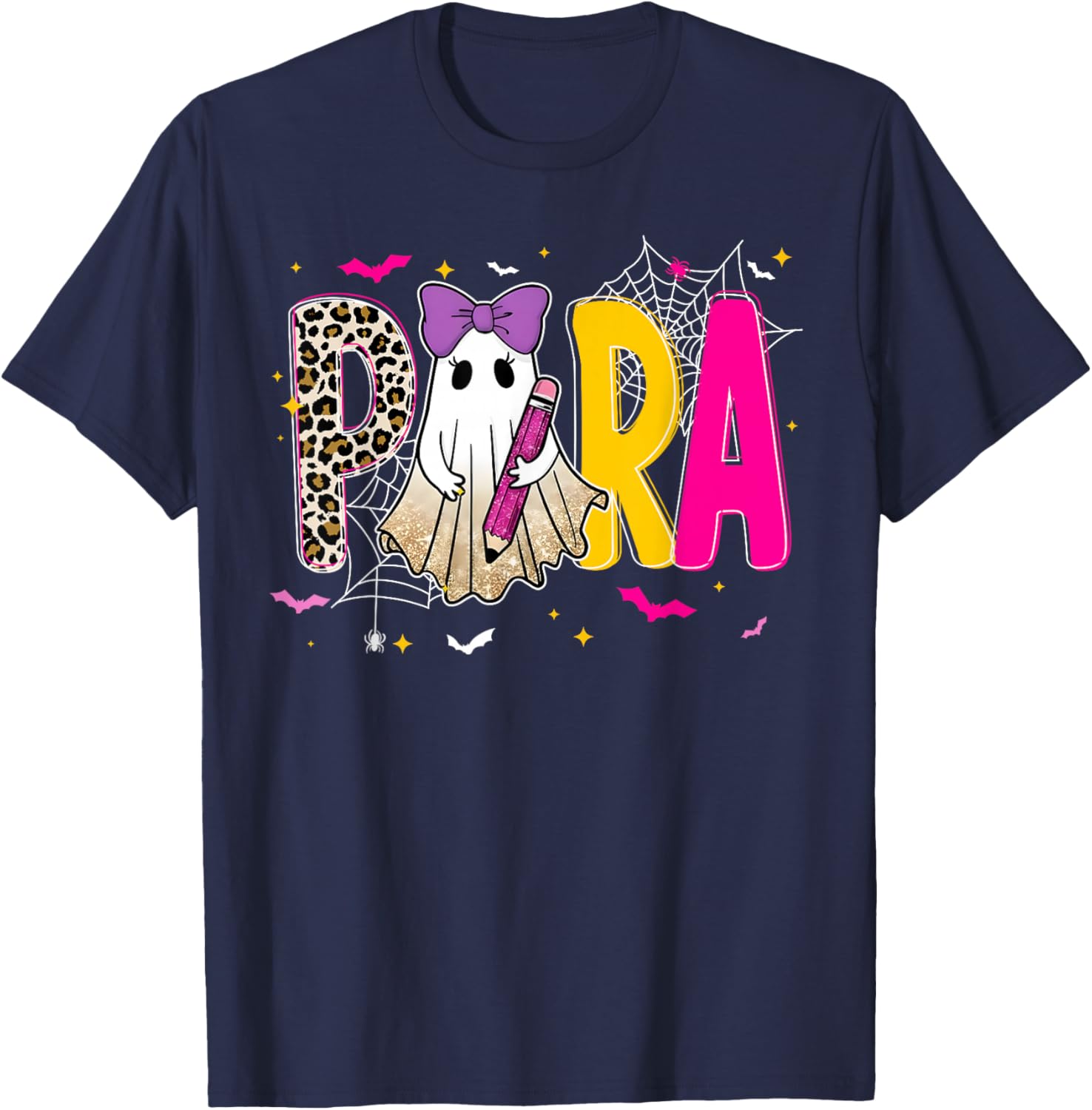 Spooky Halloween Teacher para Counselor SPED Preppy Boo Kids T-Shirt - T-Shirt | Navy