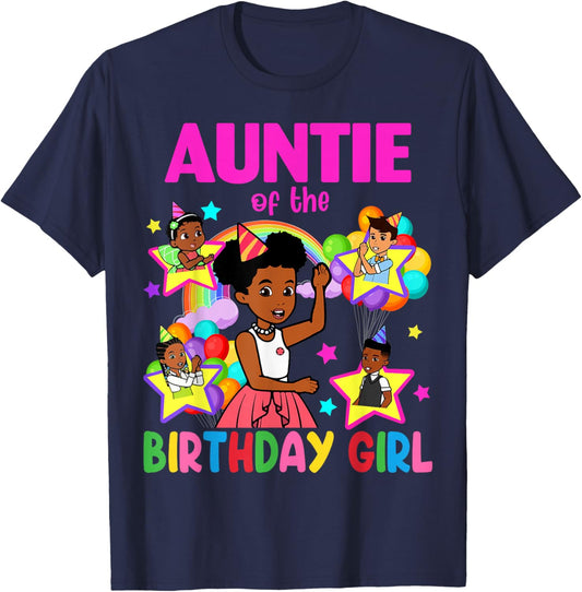 Auntie of Birthday Girl Gracie Birthday Dolls Girl Party T-Shirt - T-Shirt | Navy