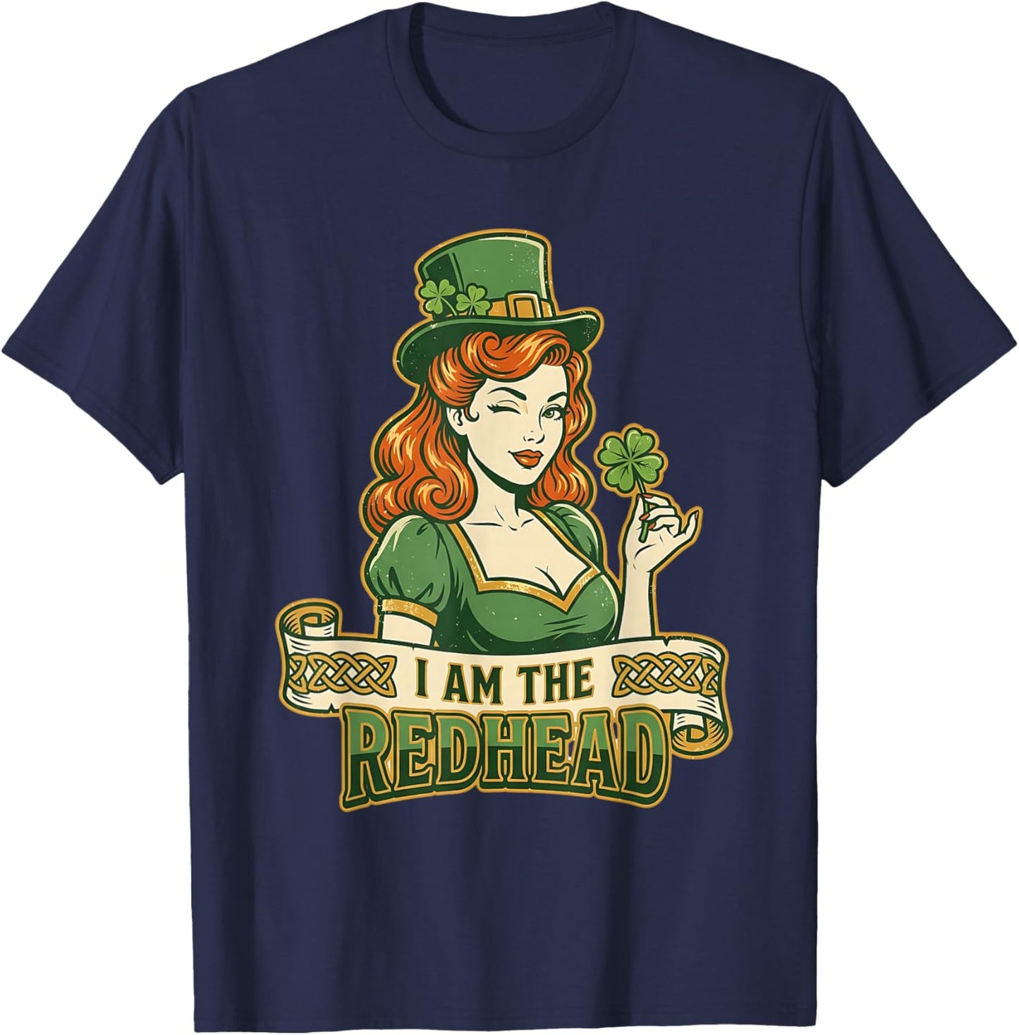 I Am The Redhead Pinup Girl Dibs On The Red Head T-Shirt - T-Shirt | Navy