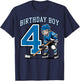 Ice Hockey 4 Years Birthday Boy 4th Bday Kids Hockey Party T-Shirt - T-Shirt | Navy
