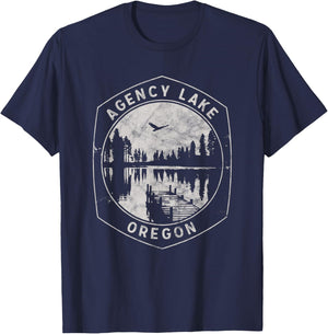 Vintage Agency Lake Oregon Outdoors Vacation T-Shirt - T-Shirt | Navy