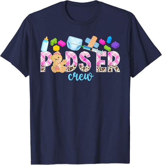 Peds ER Crew Pediatric Emergency Nurse Squad Peds ER Nurse T-Shirt - T-Shirt | Navy