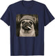 Funny Smoking Pug Dog Meme Cigarette Grunge Beanie Cigarette T-Shirt - T-Shirt | Navy