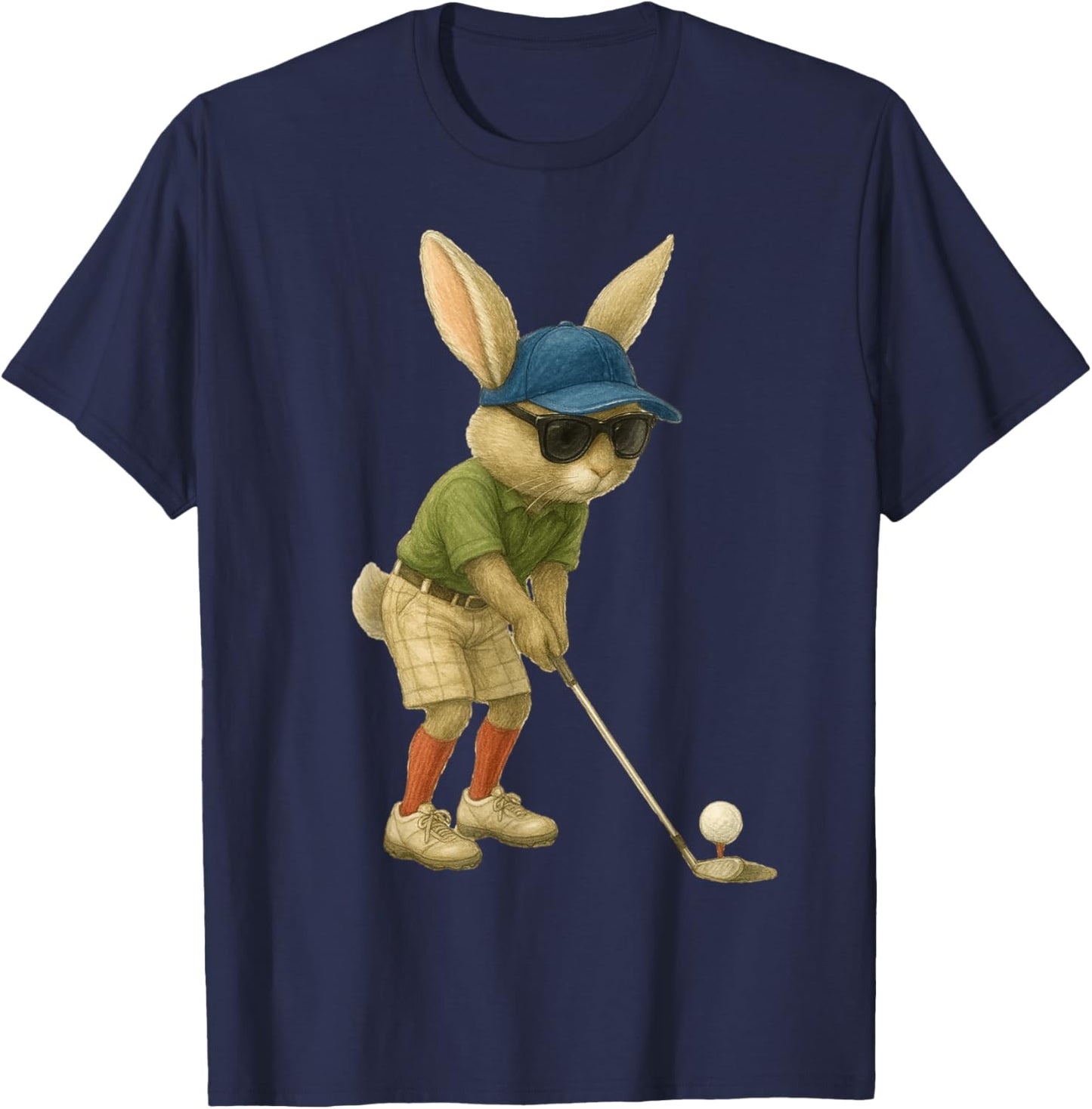Easter Golf Bunny Rabbit Golfer Golf Player Dad Men Boys T-Shirt - T-Shirt | Navy