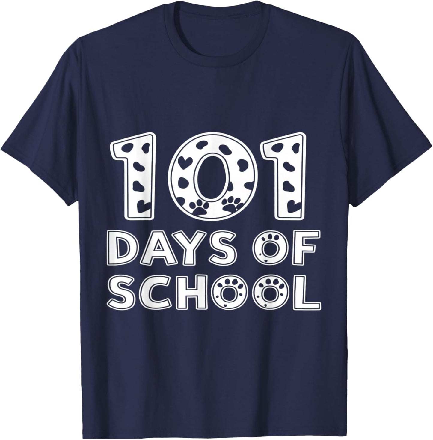 Happy 101 Days School Cute Dog 100 Days Smarter Student Kids T-Shirt - T-Shirt | Navy