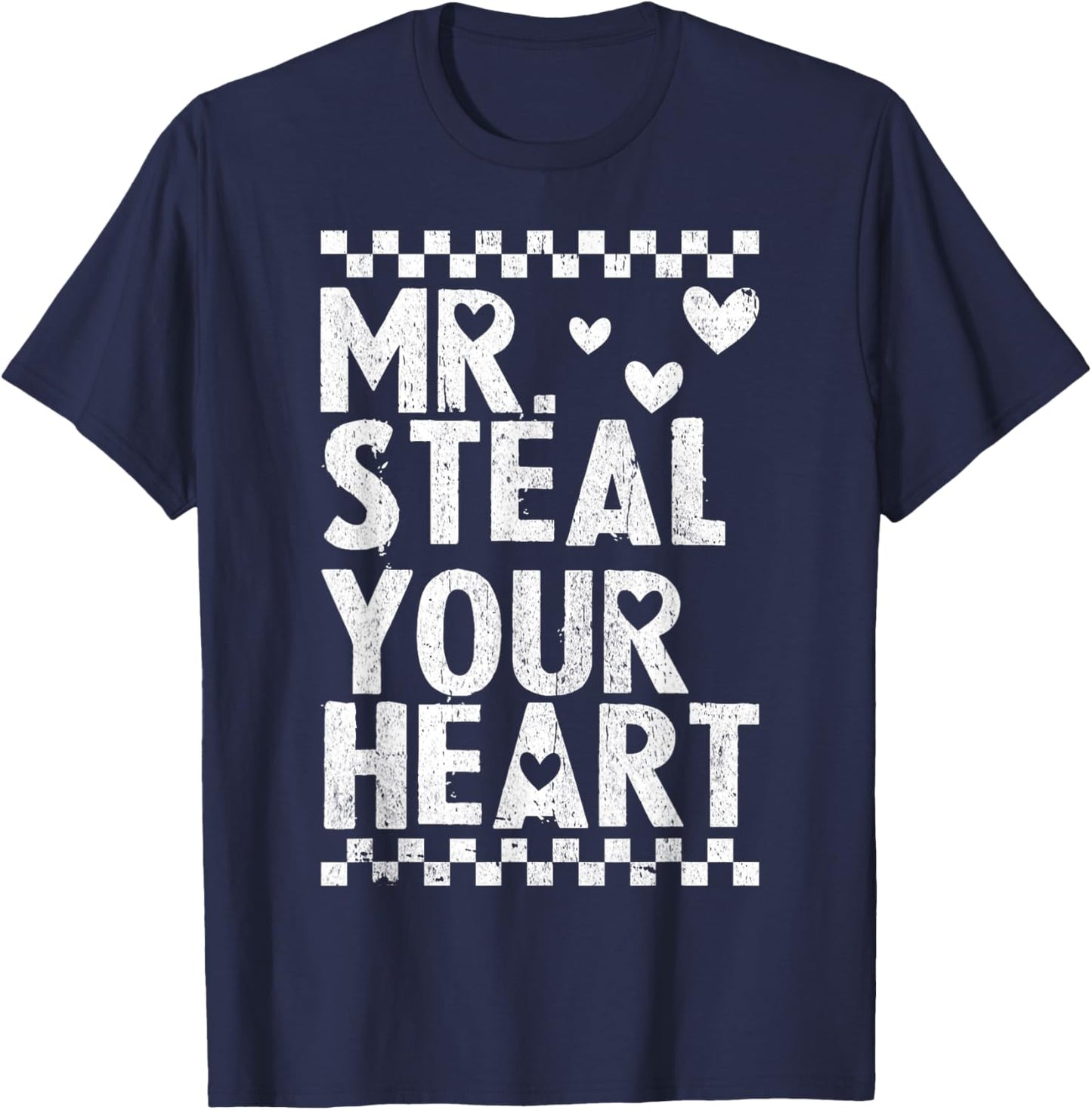 Mr Steal Your Heart for Boys Toddlers Valentine's Day Kids T-Shirt - T-Shirt | Navy