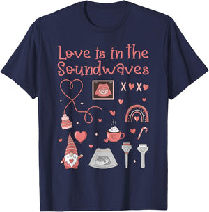 Ultrasound Technologist Valentine Sonographers T-Shirt - T-Shirt | Navy