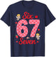 Funny Six Seven 67 Valentines Day Boys Girls Kids 6 7 Meme T-Shirt - T-Shirt | Navy