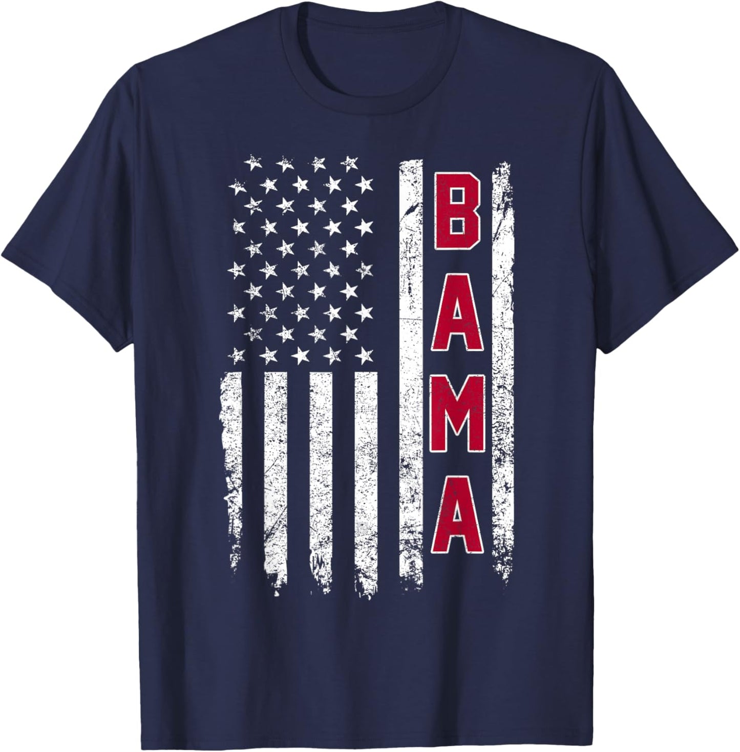 Alabama Throwback Design Classic US Flag T-Shirt - T-Shirt | Navy