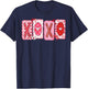 Happy Valentine Coquette Bow XOXO Hugs & Kisses Girl Women T-Shirt - T-Shirt | Navy
