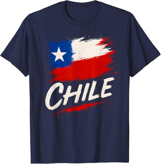 Chile Chilean Flag T-Shirt - T-Shirt | Navy