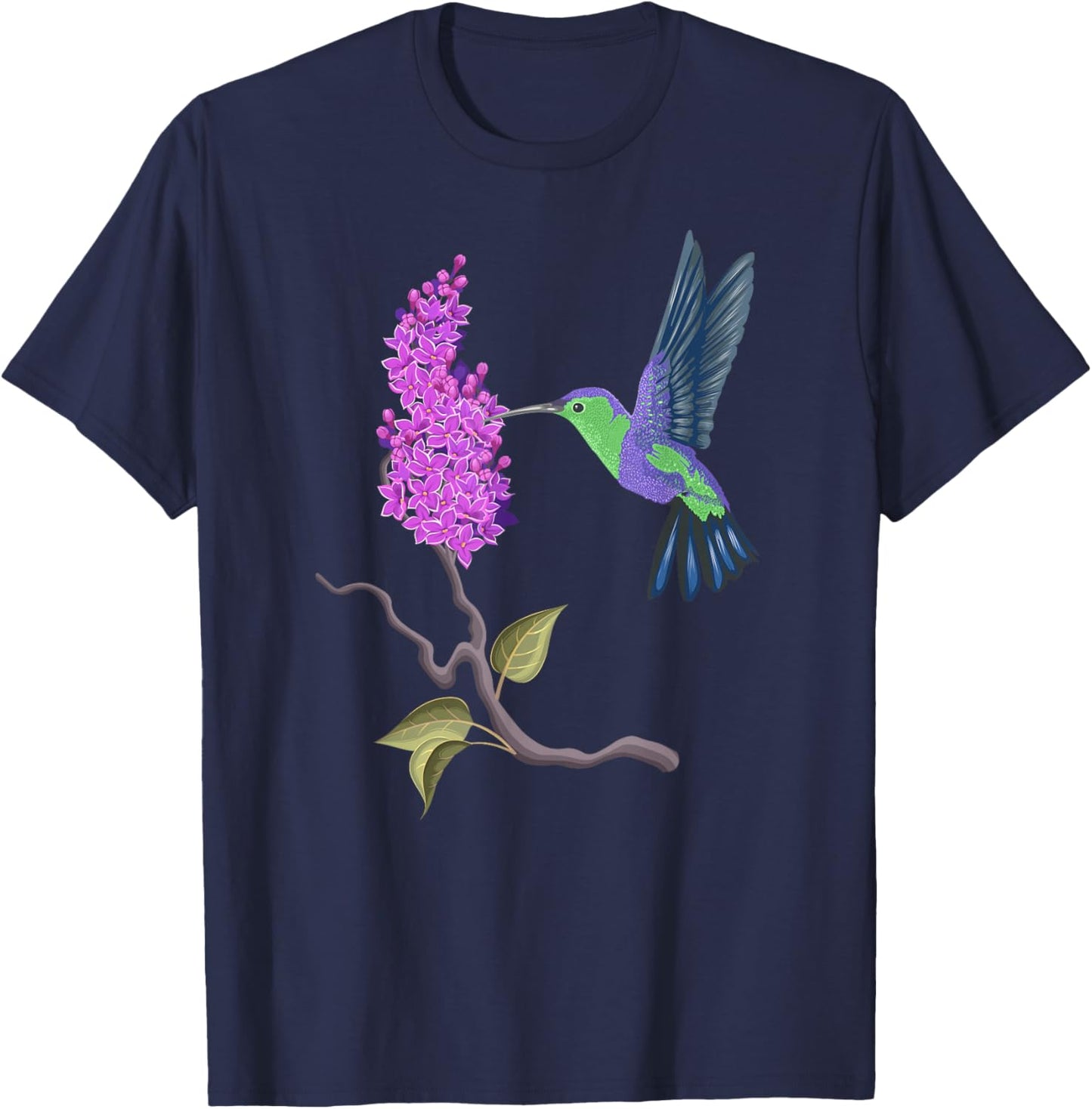 Hummingbird Lilac Hummingbirds Hummingbird Lover T-Shirt - T-Shirt | Navy