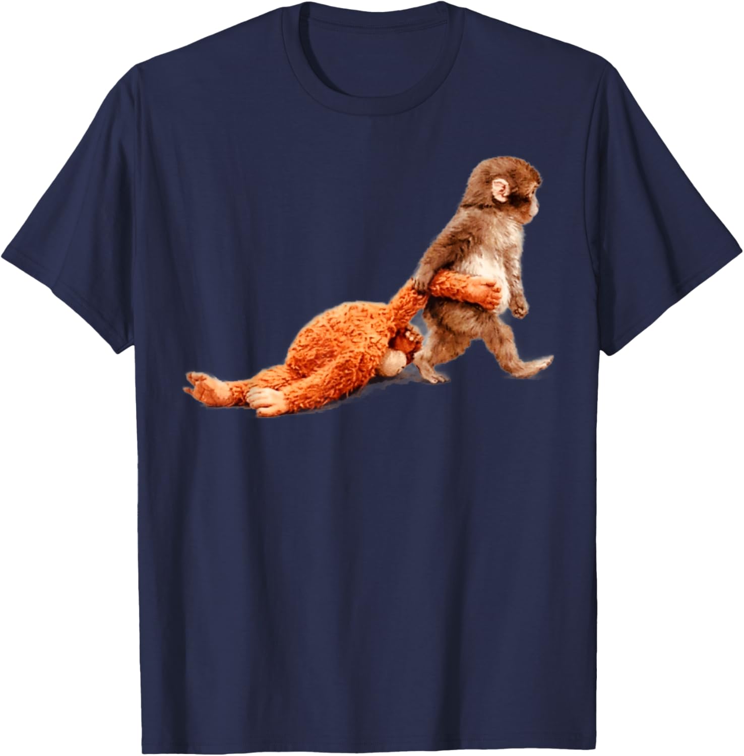 Monkey Punch with Stuffed Clothes for Animal Lovers T-Shirt - T-Shirt | Navy