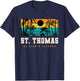 St. Thomas US USVI Islands Retro Sunset Beach T-Shirt - T-Shirt | Navy