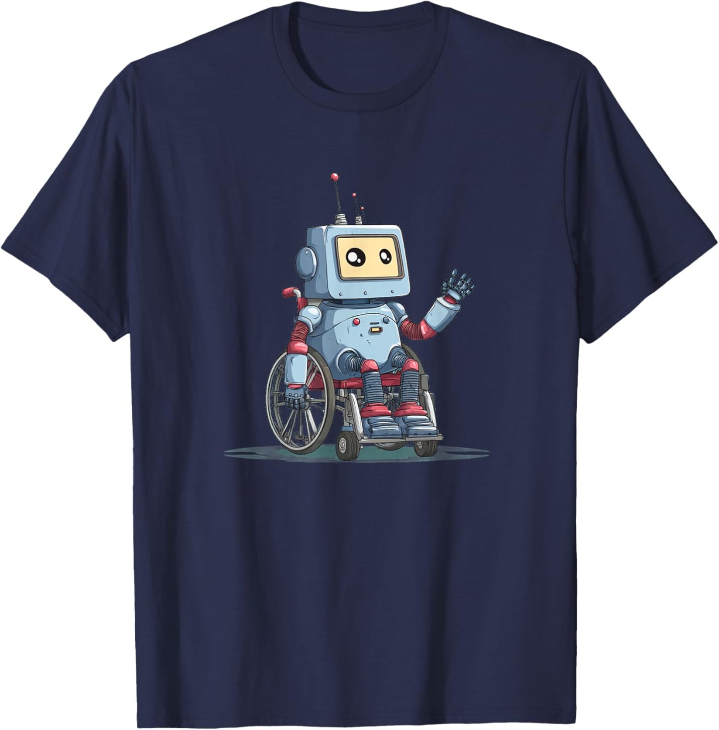 Cool Robot Wheelchair for Robotic Lovers T-Shirt - T-Shirt | Navy