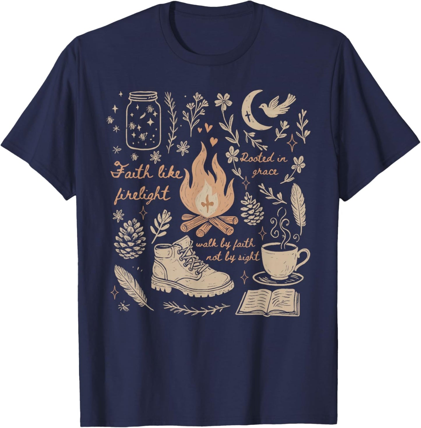 Faith Based Camping Religious Christian Camping Camper T-Shirt - T-Shirt | Navy