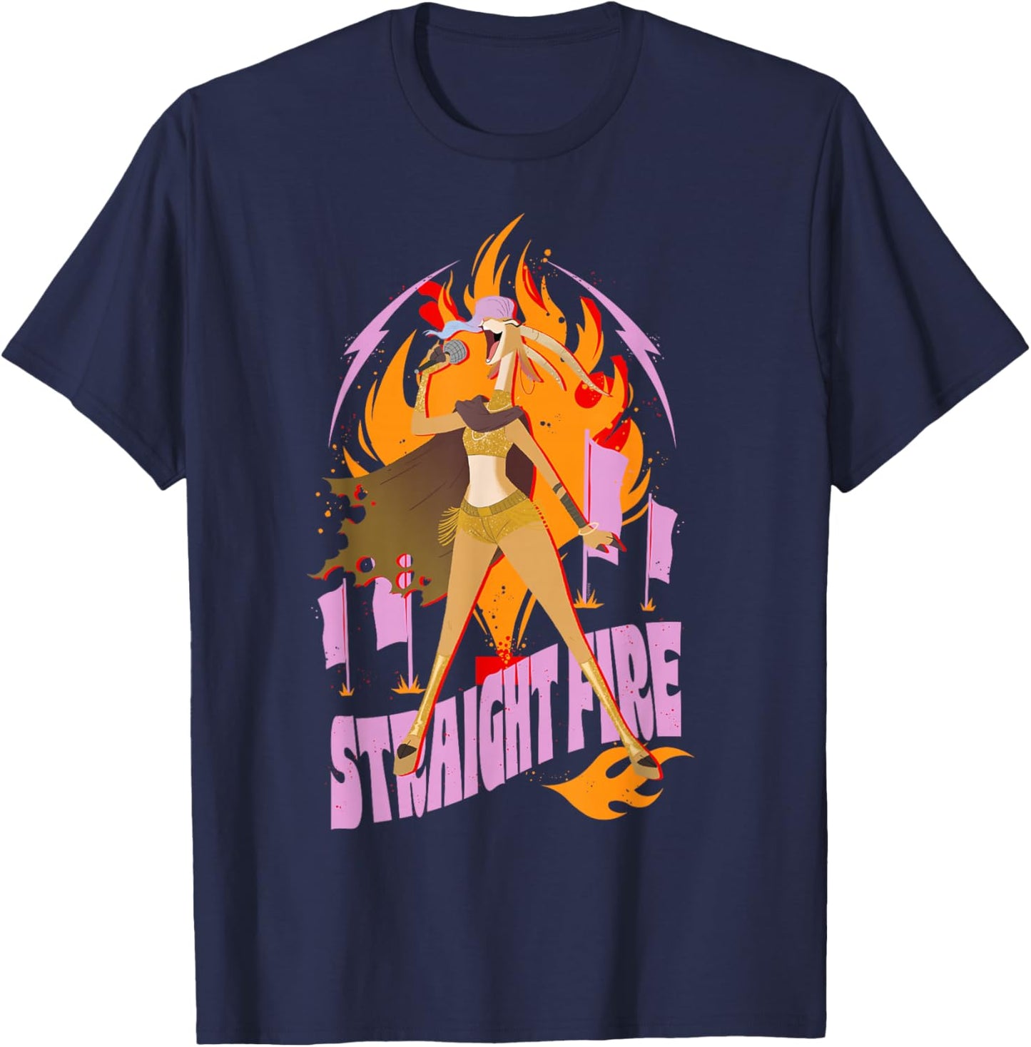 Disney Zootopia 2 Gazelle Straight Fire Music Concert T-Shirt - T-Shirt | Navy