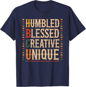 HBCU Humbled Blessed Creative Unique Black Month History T-Shirt - T-Shirt | Navy