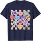 Checkered Hairstylist Heart Candy Valentines Hairdresser T-Shirt - T-Shirt | Navy
