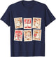 Vintage Valentine Goose XOXO Be Mine Love Stamps Silly Goose T-Shirt - T-Shirt | Navy