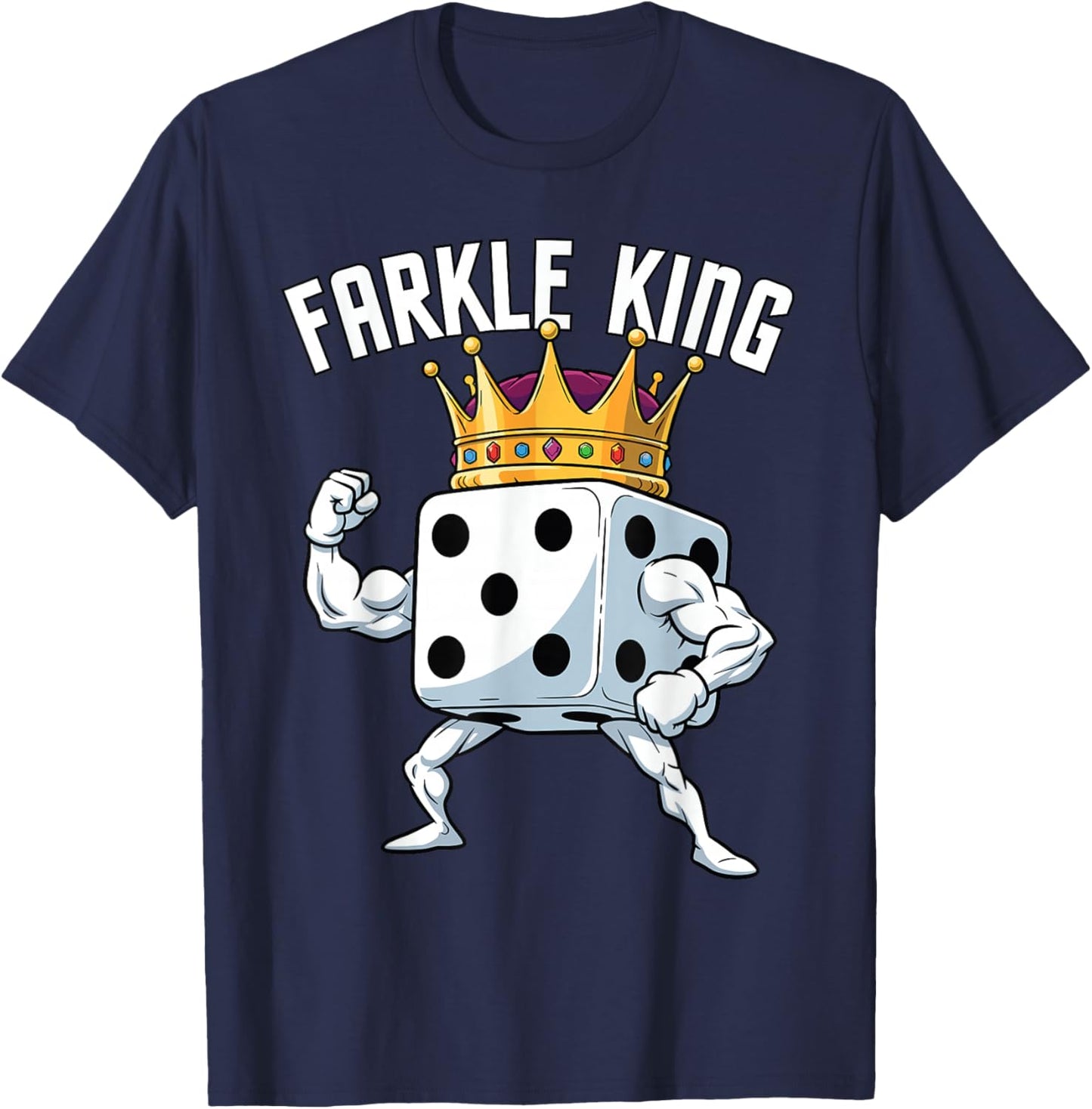 Farkle King, Funny Farkle T-Shirt - T-Shirt | Navy