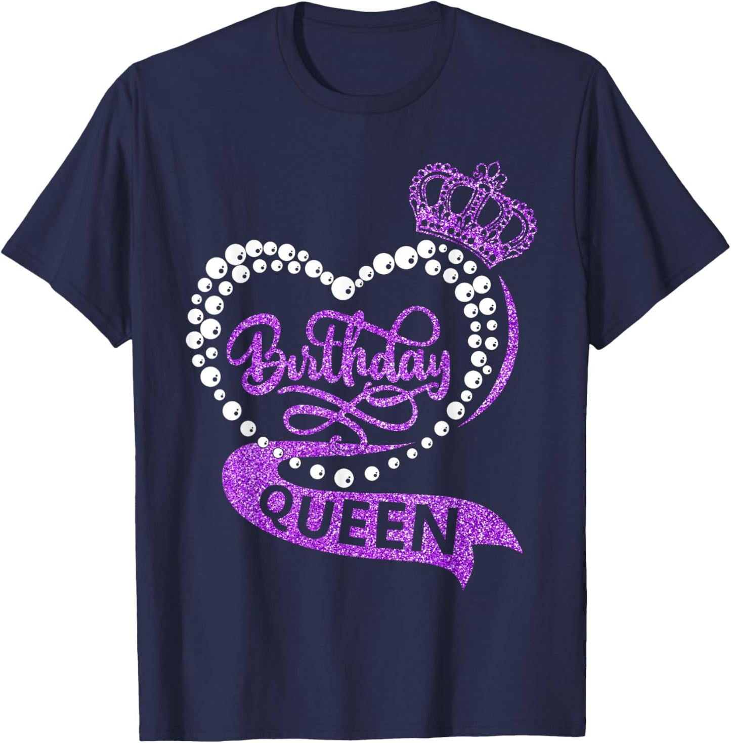 Birthday Queen It's My Bday Party Crew Girls Women Matching T-Shirt - T-Shirt | Navy
