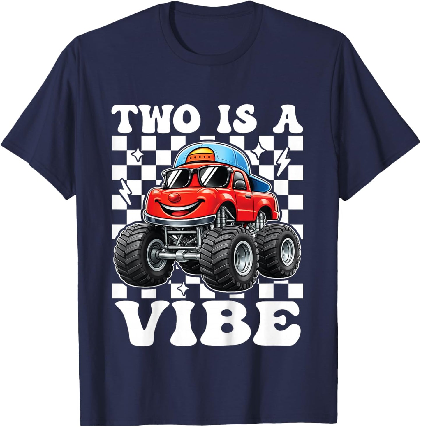 2nd Birthday Monster Truck 2 Year Old Boys 2nd Party Boys T-Shirt - T-Shirt | Navy