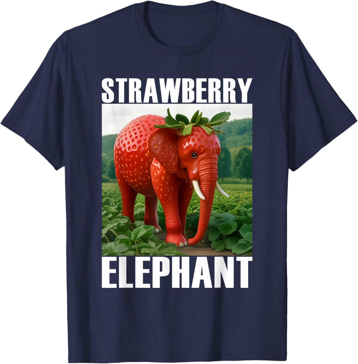 Strawberry Elephant Italian Brainrot Meme Shirt for Kids T-Shirt - T-Shirt | Navy