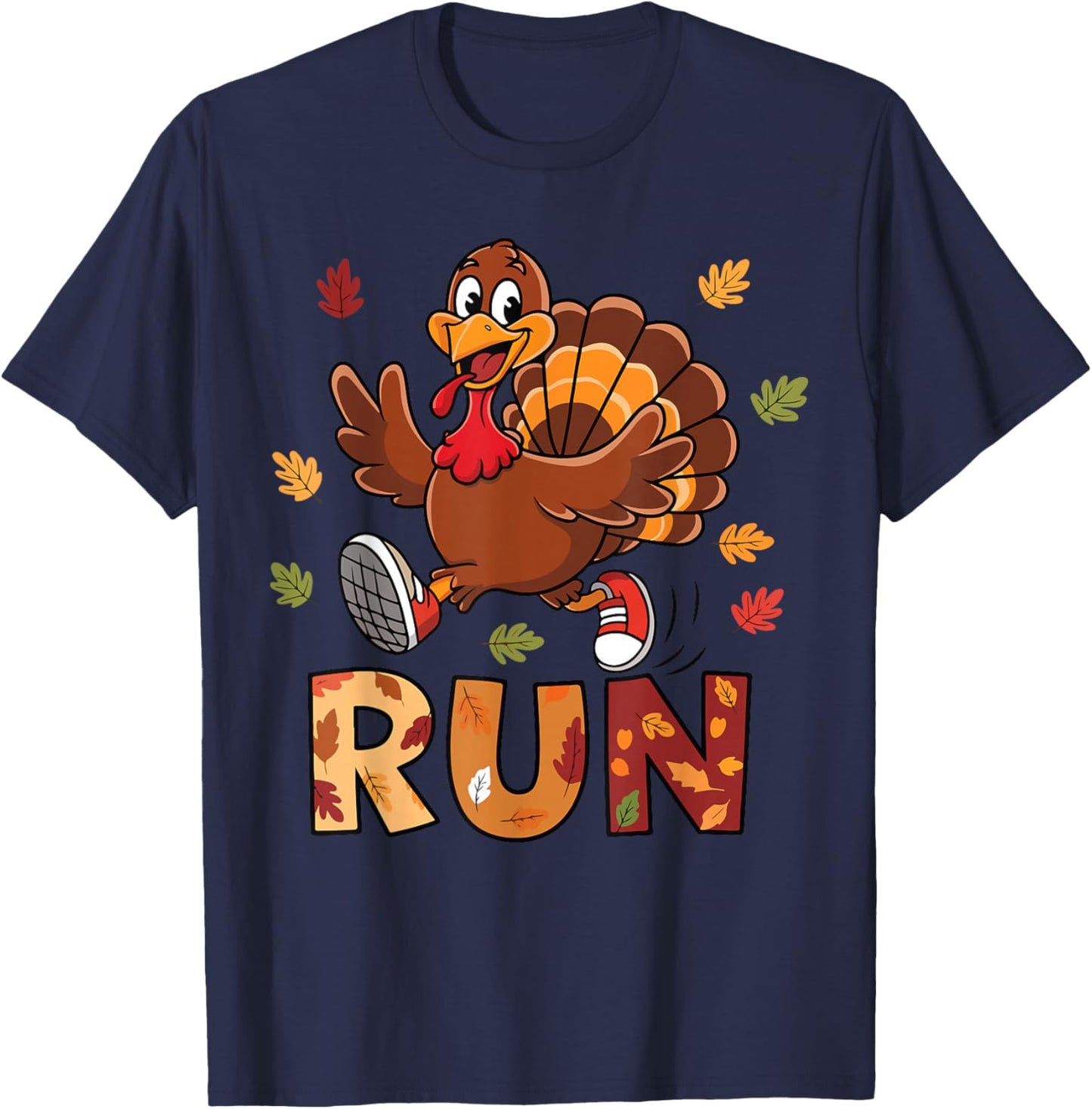 Turkey Run Costume Thanksgiving Running Turkey Trot T-Shirt - T-Shirt | Navy