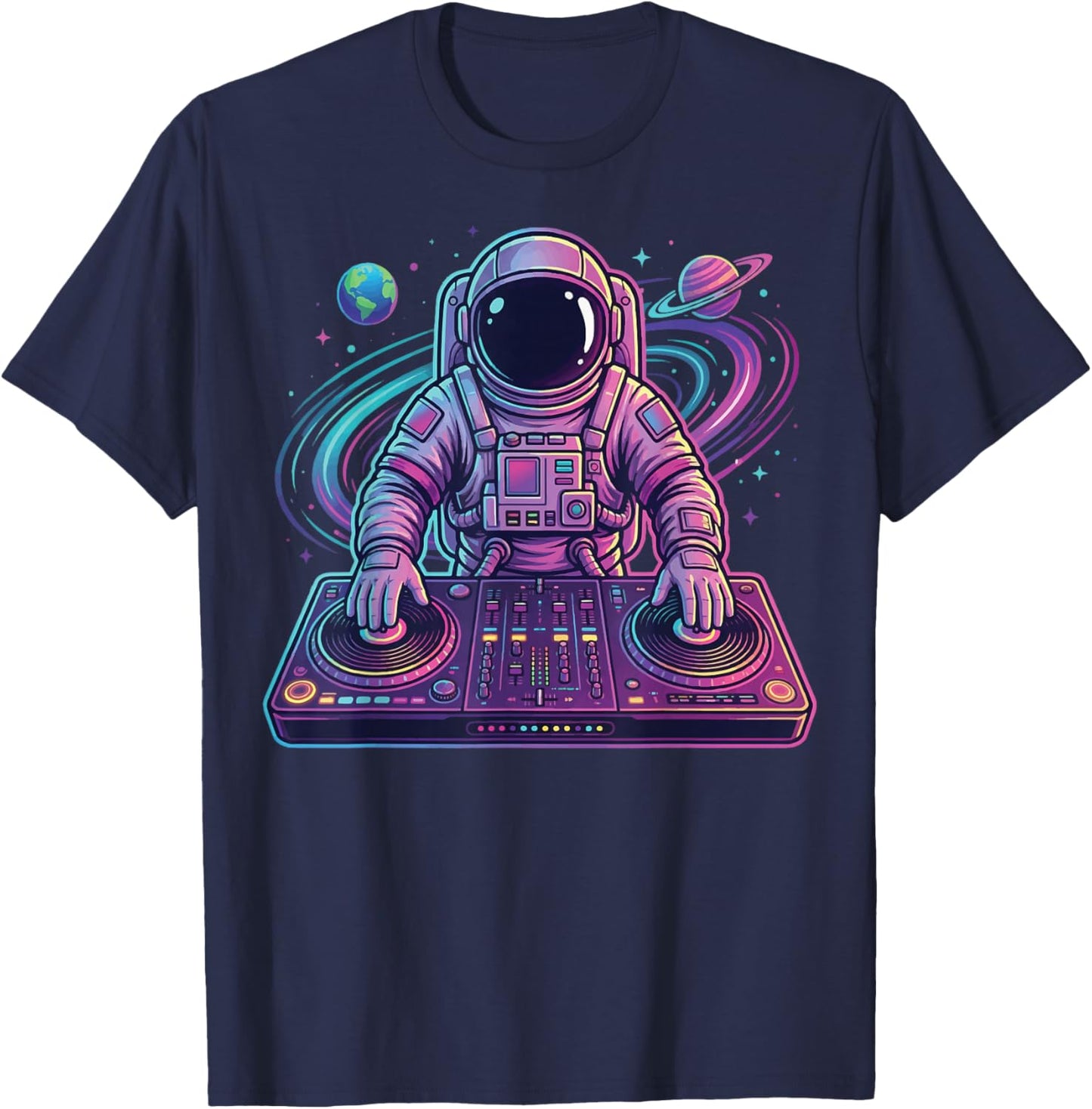 Astronaut DJ in Space T-Shirt - T-Shirt | Navy